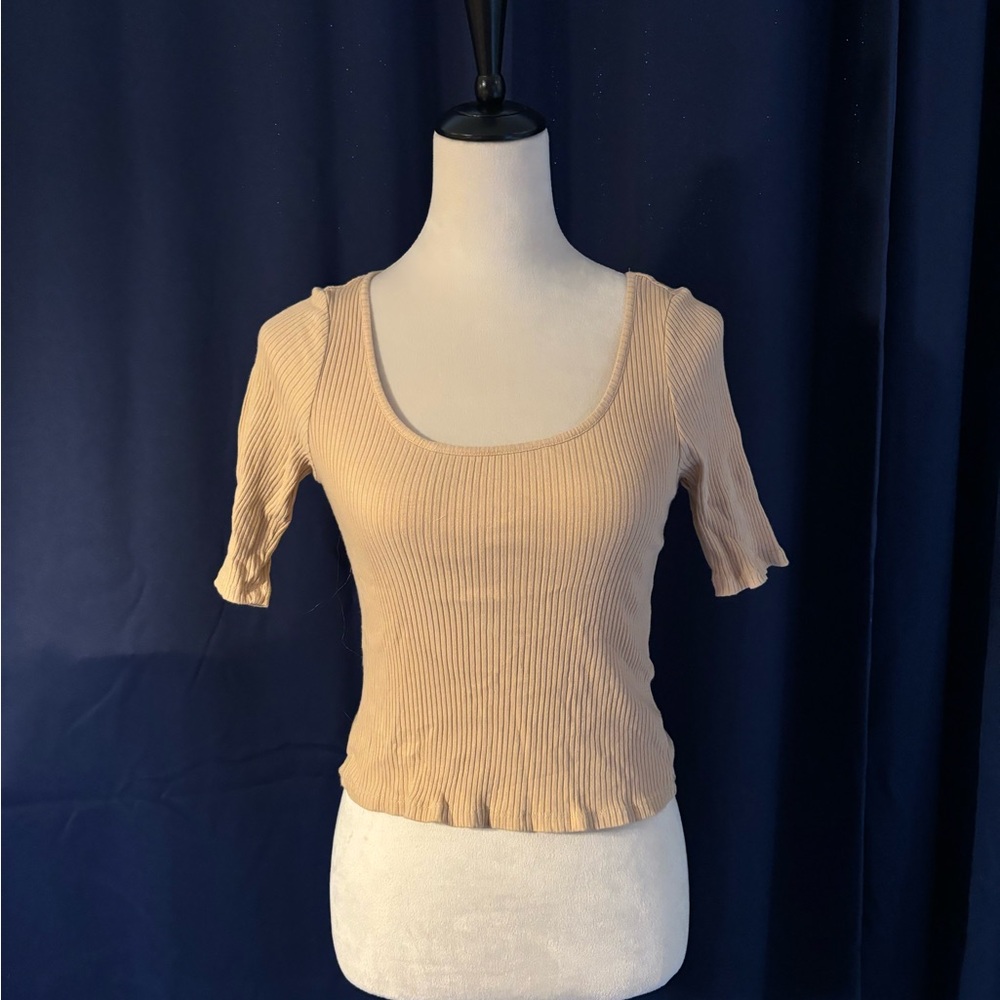 H&M tanned ribbed shirt